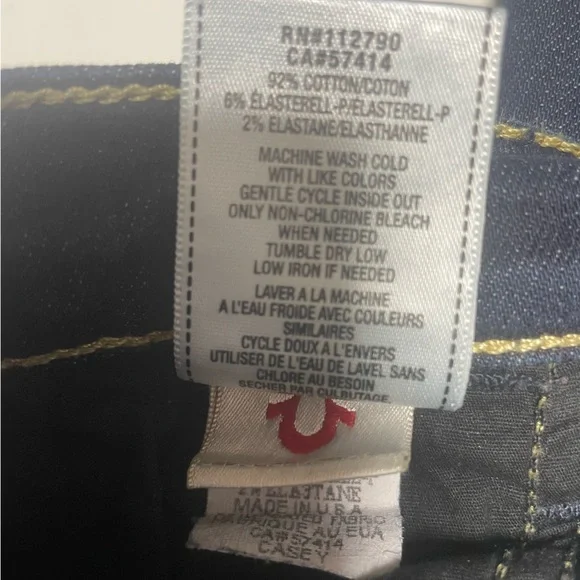 True Religion Casey Low Rise Super Skinny Stretch Dark Blue Denim Women's 28 - Picture 11 of 12